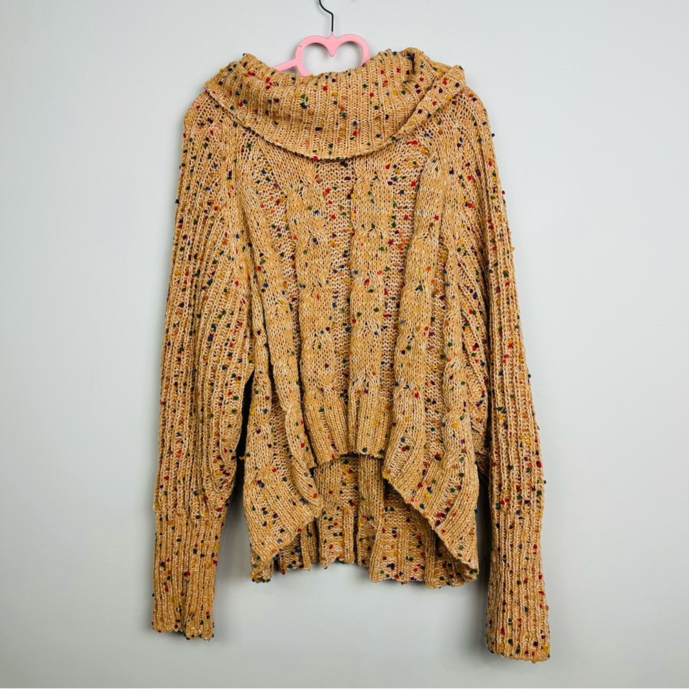 DR2 Multicolored Speckled Turtle Neck Knit Sweater Size XL